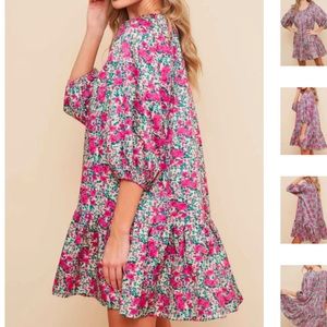 Smocked Floral Dress